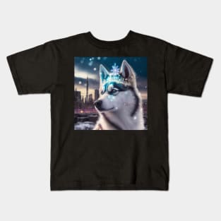 Shimmering Siberian Husky Kids T-Shirt